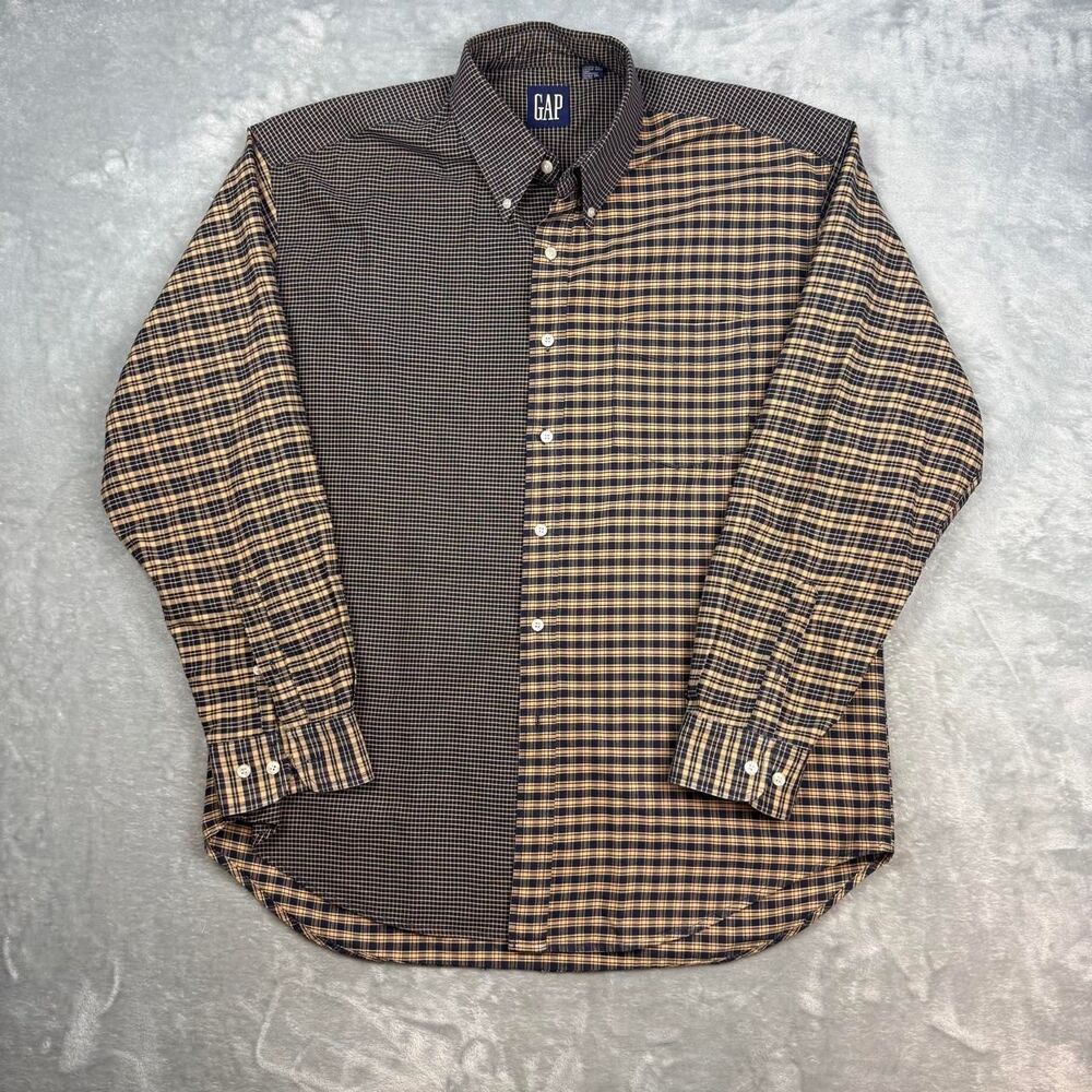 Gap Men's Brown and Black Shirt